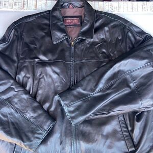 Couture by J. Park Brown Lamb Leather Bomber Jacket - Men's Size XXLARGE